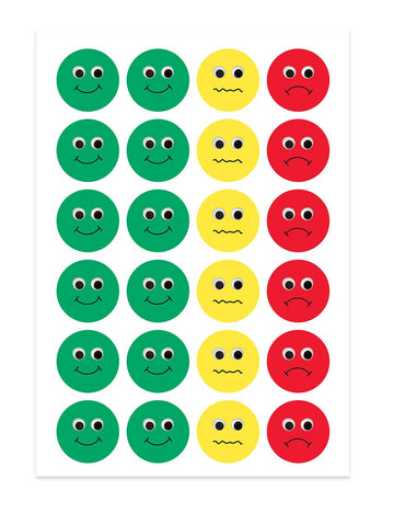 Hygloss Products Visual Behavior Stickers - Incentive Sticker for Students & Kids - Fun Traffic Light Colors - Red, Yellow & Green - 1” Sticker - 80
