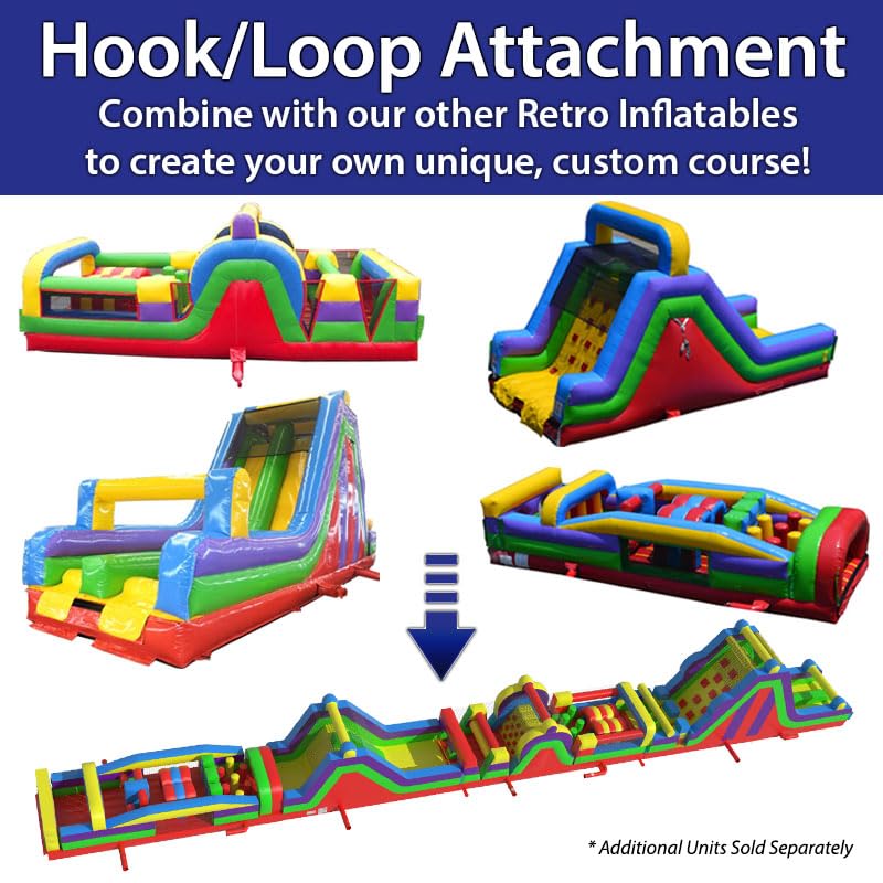 TentandTable 30FT Commercial 7-Element Inflatable Obstacle Course, Rainbow