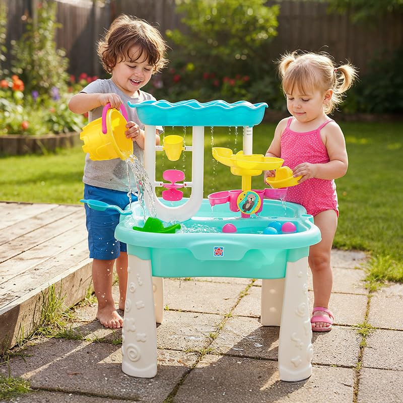 Grow’n Up® Splash N Slide Fun Water Table, Sturdy Table for Toddlers, Backyard Oasis, STEM, Summer Adventure kit, Ages 1.5-4