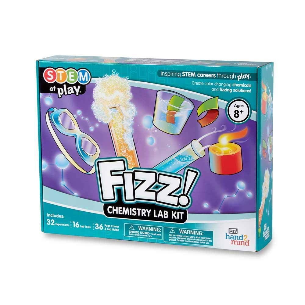 hand2mind Fizz Chemistry Science Kit for Kids Ages 8-12, 32 Science Experiments and Fact-Filled Guide, Make Your Own Foam and Crystals, Educational