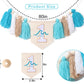 Big One Surf High Chair Banner - Wave 1st Birthday Decoration for Boys, Tassel Garland