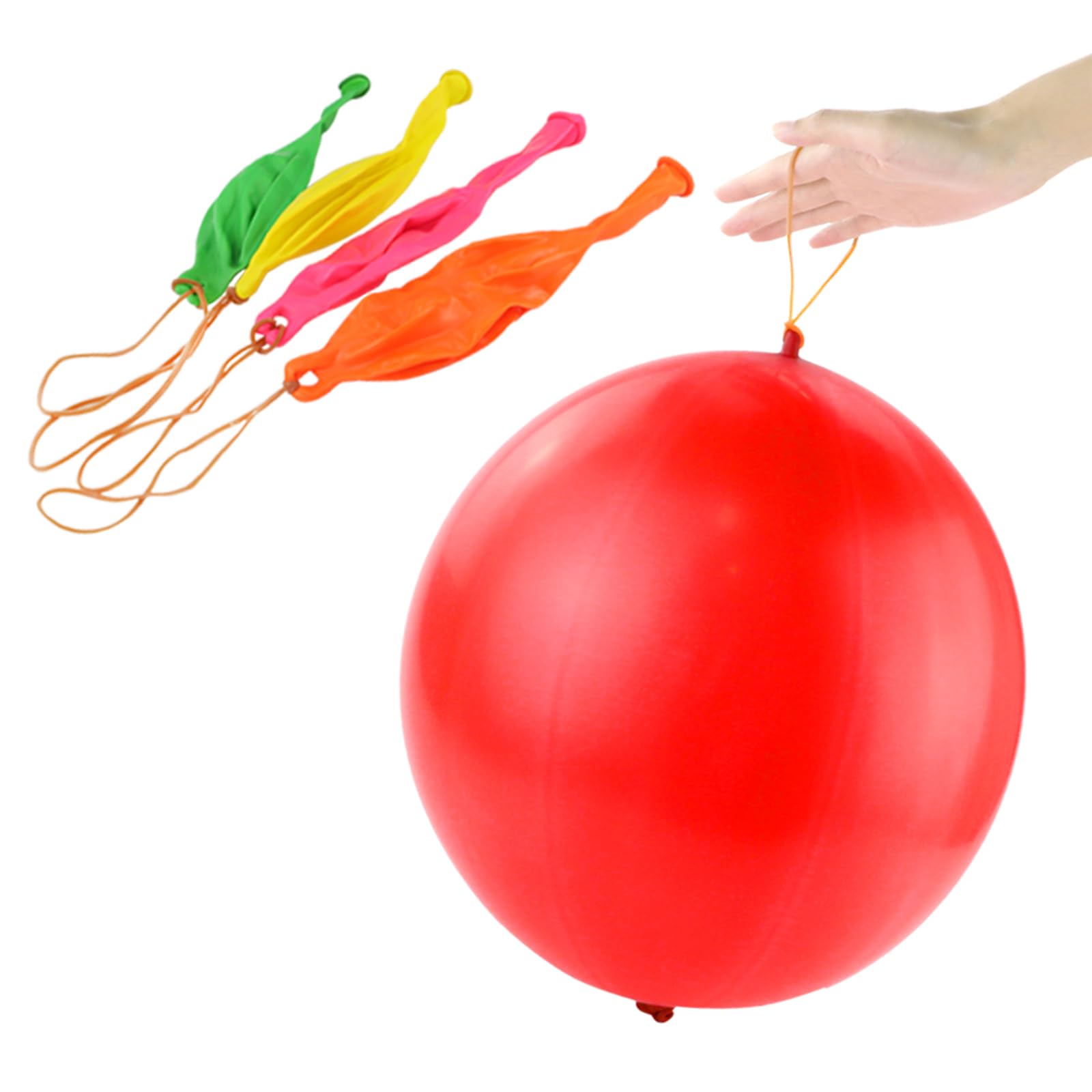 RUBFAC Punch Balloons, Birthday Balloons Party Favors For Kids, 36Pcs Thickened Heavy Duty Neon Punching Bouncy Ball for Party Goodie Bag Stuffers