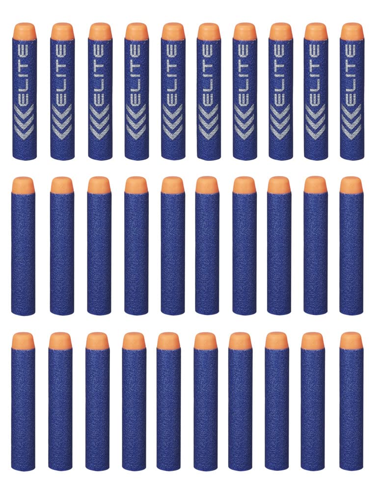 Nerf Darts 30 Pack Refill for Elite Blasters - Official N-Strike Elite Darts - for Kids, Teens, Adults, Blue
