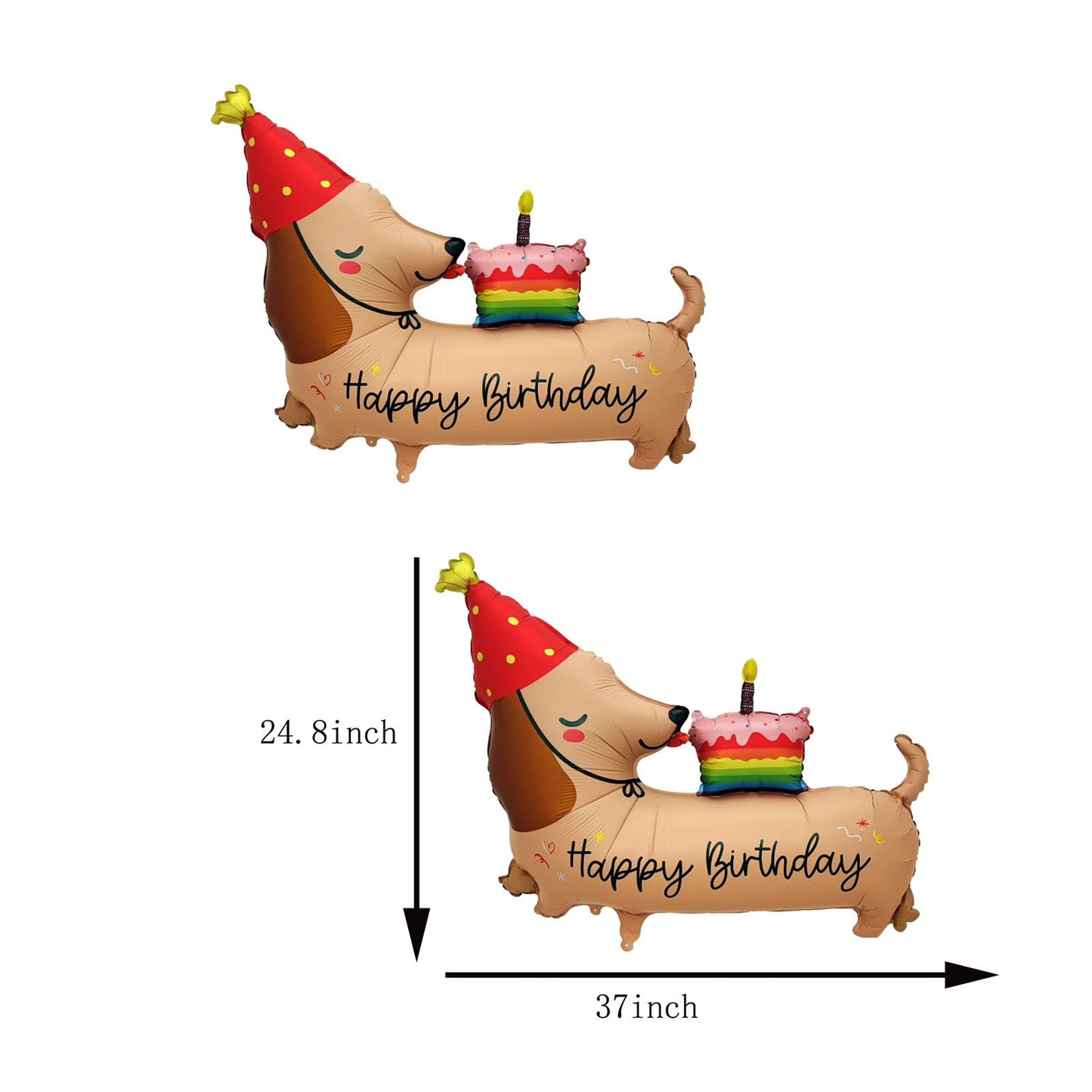 2 PCS Dog Foil Balloons Dachshund Dog Mylar Balloons Cute Puppy Balloon for Dogs Theme Birthday Party Decorations