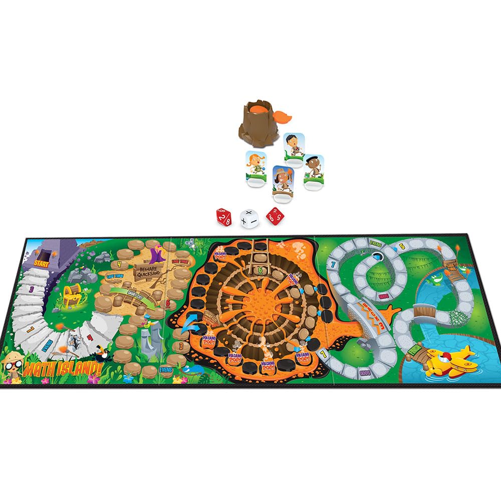 Learning Resources Math Island Addition & Subtraction Game - Math Manipulatives, Educational Board Toys, Classroom Flash Cards , Volcano Toy, STEM