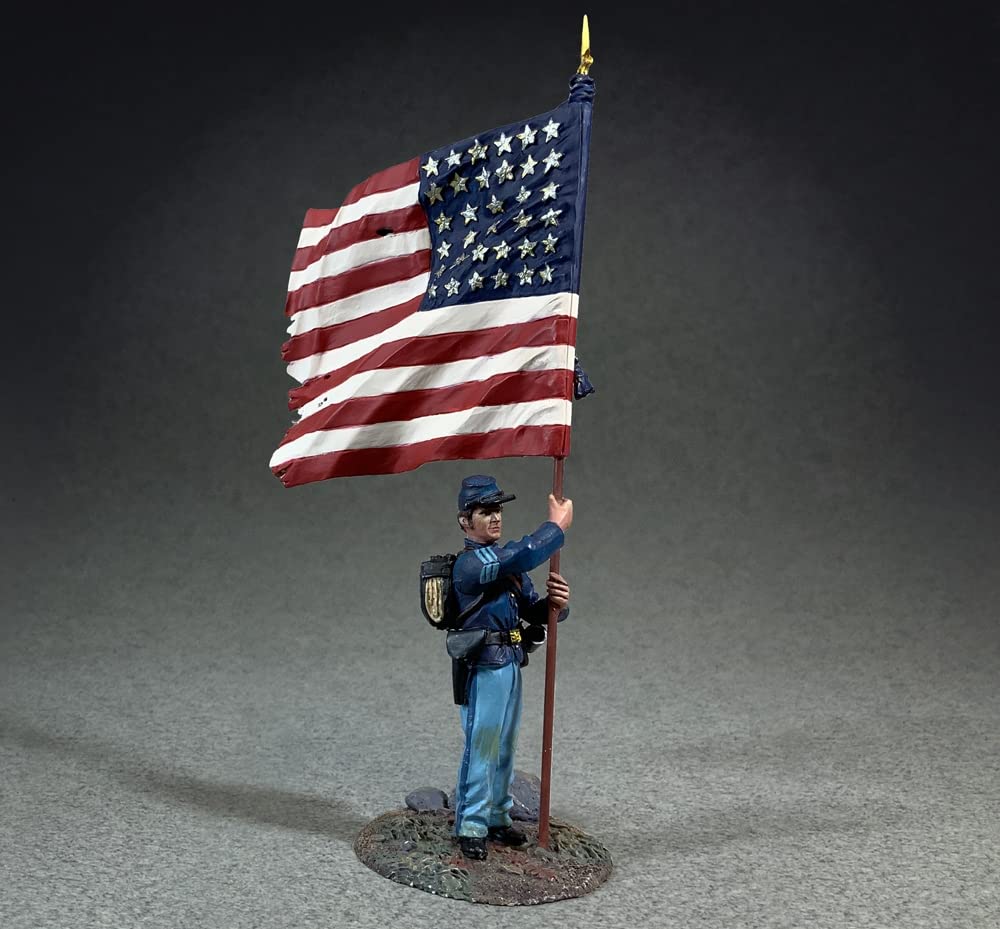 W. Britain American Civil War 31417 Union 44th New York NCO with National Colors 1:30 Scale Metal