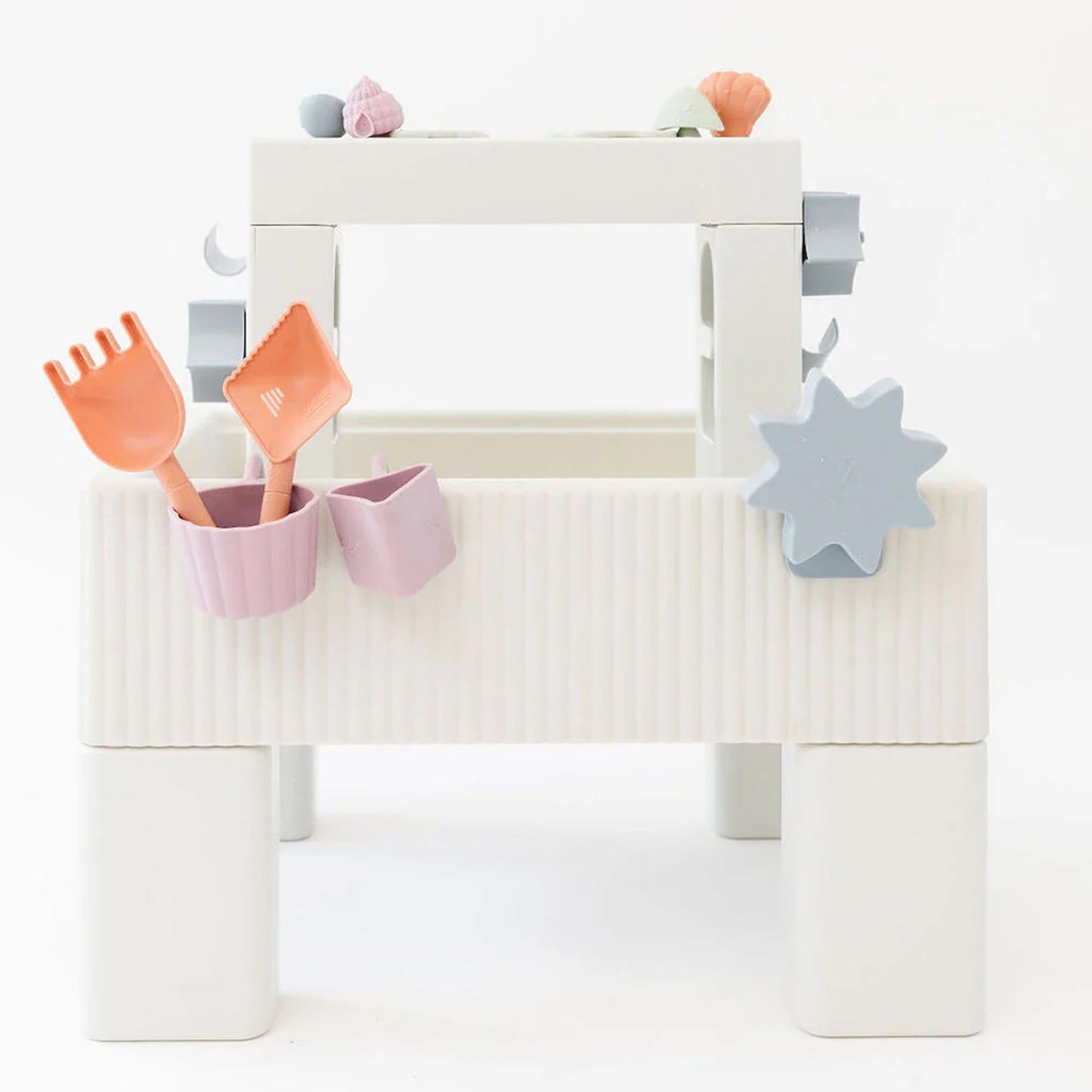 PLAYSMOL Tide Water & Sensory Table, 3-in-1 Play Sand Table with Lid, Toddlers & Kids Indoor Outdoor Activity Water Station, Ages 18 Months+