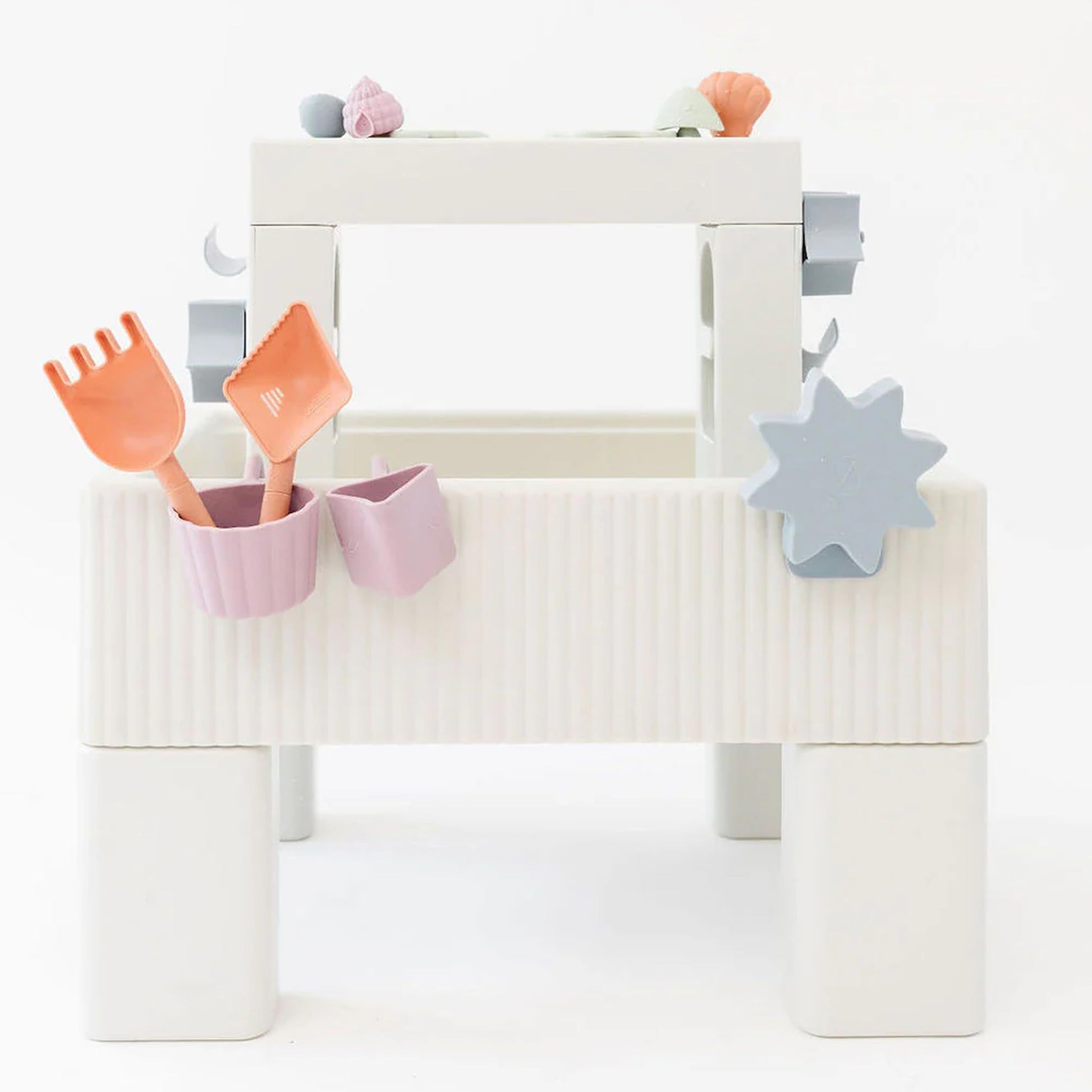 PLAYSMOL Tide Water & Sensory Table, 3-in-1 Play Sand Table with Lid, Toddlers & Kids Indoor Outdoor Activity Water Station, Ages 18 Months+
