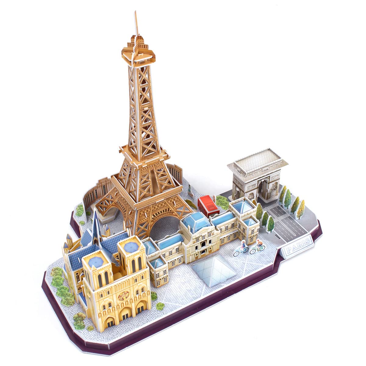 Revell Paris Skyline 3D Puzzles for Adults and Kids Ages 10 Years and up Arts Crafts Building - Eiffel Tower, Notre Dame, Louvre, Arc de Triomphe