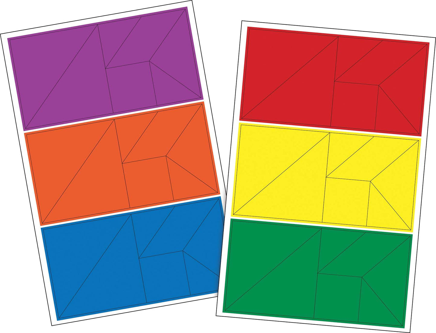 Barker Creek Learning Magnets Kit, for Children, 42 Tangram Pieces, Magnetic-Receptive Kidboard & 13 Reproducible Tangram Patterns (2325)