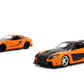 Jada Fast & Furious 1:32 Han's Mazda RX-7 & Toyota GR Supra Die-cast Car Twin Pack, Toys for Kids and Adults