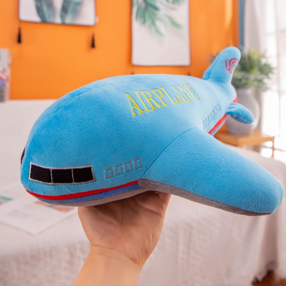 Xshelley 15.7inch Airplane Plush Toys Airplane Plush Stuffed Pillow Model Toy,Gifts Birthday for Kids (Blue)
