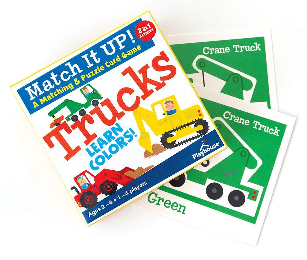 Playhouse Match it UP! Trucks Preschool Color Matching & Puzzle Card Game for Kids