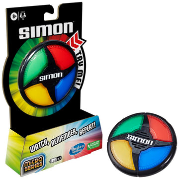 Hasbro Gaming Simon Micro Series Electronic Game for 1 or More Players, Classic Gameplay in a Compact Size, Fun Party Game for Kids Ages 8+