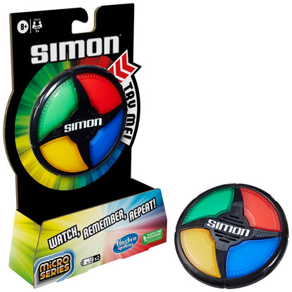 Hasbro Gaming Simon Micro Series Electronic Game for 1 or More Players, Classic Gameplay in a Compact Size, Fun Party Game for Kids Ages 8+