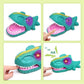 Liberty Imports Snappy Dinosaur Dentist Classic Bite Finger Game Dino Toy Funny Family Party Tabletop Board Game with LED Light and Sound
