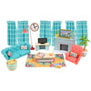 Honey Bee Acres Cozy Living Room Décor - 28 Pieces Accessory Set | Colorful Farmhouse Doll Furniture | Pretend Play Toys for Kids - Sunny Days