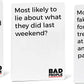 BAD PEOPLE Party Game - White Expansion - 100 New Question Cards for The Hilarious Adult Card Game for Fun Parties & Board Games Night with Your Group