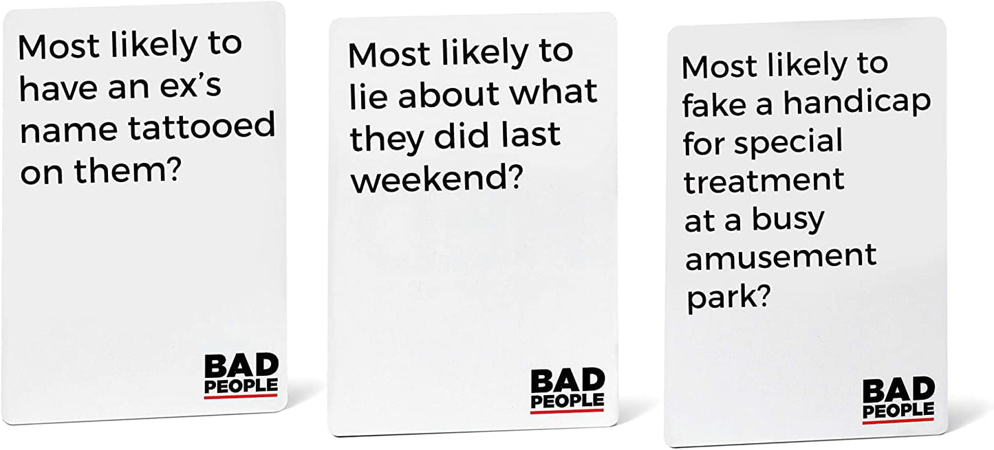 BAD PEOPLE Party Game - White Expansion - 100 New Question Cards for The Hilarious Adult Card Game for Fun Parties & Board Games Night with Your Group