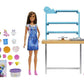 Barbie Relax and Create Art Studio, Doll (11.5 inches), 25+ Creation Accessories for Pottery Making & Painting, Kids 3 to 7 Years Old