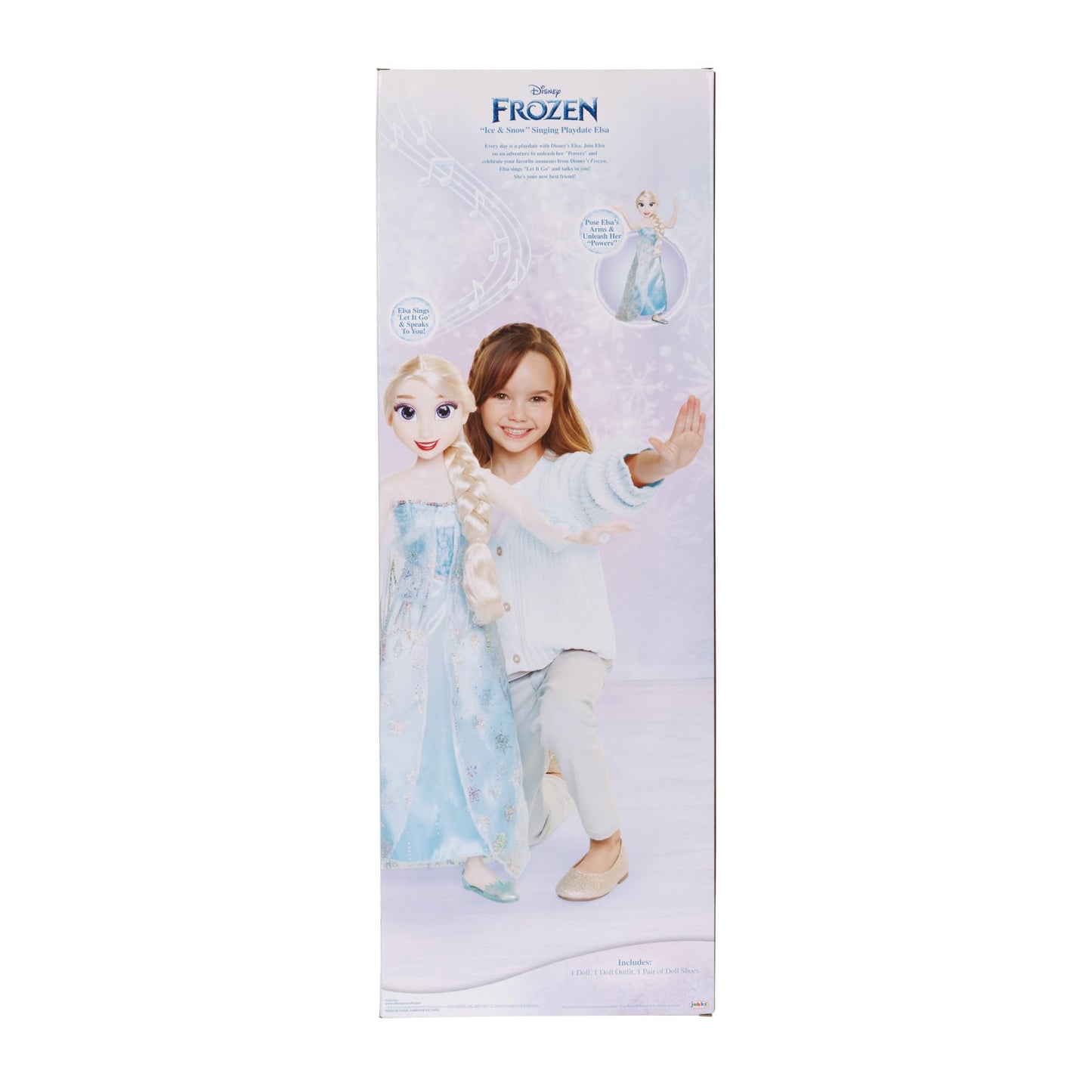 Disney Frozen Elsa Doll, 100 Ice Powers, Light Up & Music Sounds, Stands 32 Inches Tall, Sings 'Let It Go', Great for Girls
