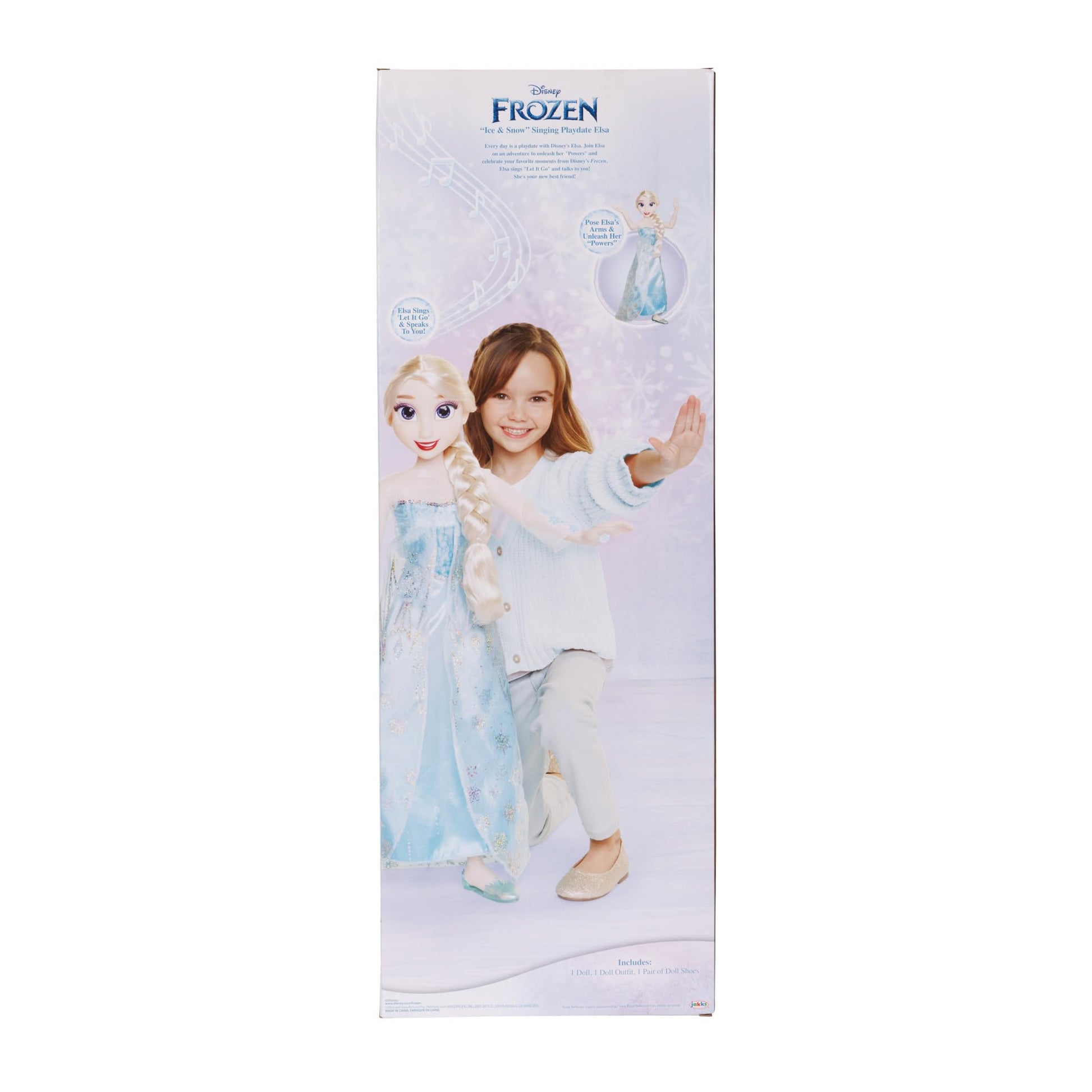 Disney Frozen Elsa Doll, 100 Ice Powers, Light Up & Music Sounds, Stands 32 Inches Tall, Sings 'Let It Go', Great for Girls