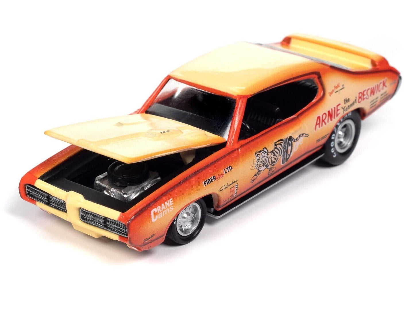 1969 Pontiac GTO Orange & Cream Fade w/Graphics Arnie The Farmer Beswick Racing Champions Mint 2023 Release 1 Limited Edition 2500 Pieces Worldwide