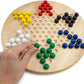 All Natural Wood Chinese Checkers with Wooden Marbles by Brybelly (1-Pack)