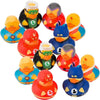 Fun Express Superhero Rubber Duckies (1 dz) Superhero Themed Party Favors, Character Toys, Rubber Duckies - Multi-Colored