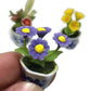 3pc Miniature Flower Clay Dollhouse Fairy Garden Mini Plant Trees Ceramic Furniture Bundles Artificial Flowers Tiny Orchid #083