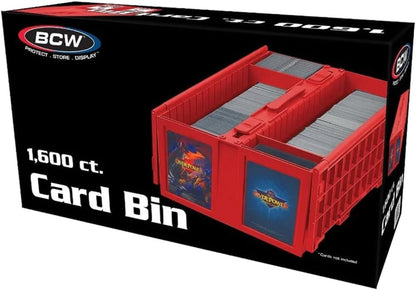 BCW Collectible Card Bin - (Single, Red) | Holds up to 1600 Cards | Plastic Storage Box for Pokémon, MTG & Sports Cards