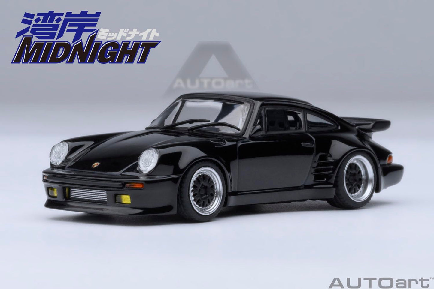 AUTOart 911 (930) Turbo Blackbird Black Wangan Midnight - Comic #1 Version Manga 1/64 Model Car 20636