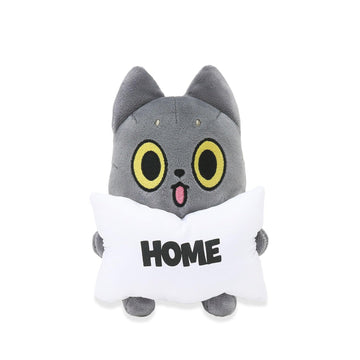 HAKONGEE Grey Cat Plush, Kawaii Weighted Cat Holding Home Pillow, 6"