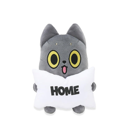 HAKONGEE Grey Cat Plush, Kawaii Weighted Cat Holding Home Pillow, 6"