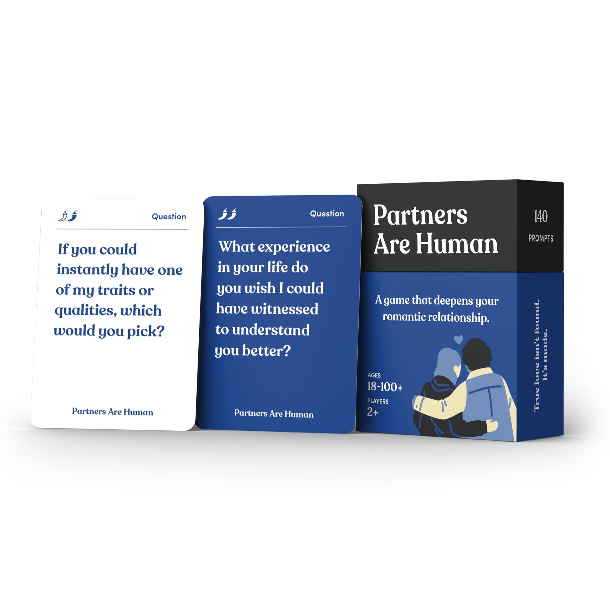 Partners are Human | 140 Conversation Cards to Help Deepen Romantic Relationships | Card Game for Bonding & Communication | Therapy for Adults