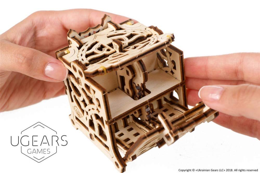 UGEARS 3D Puzzle for Board Games - Dice Keeper for 8 Dice Unique Mechanical Devices Dice Holder for Family Tabletop Role-Playing Games - Dice Holder