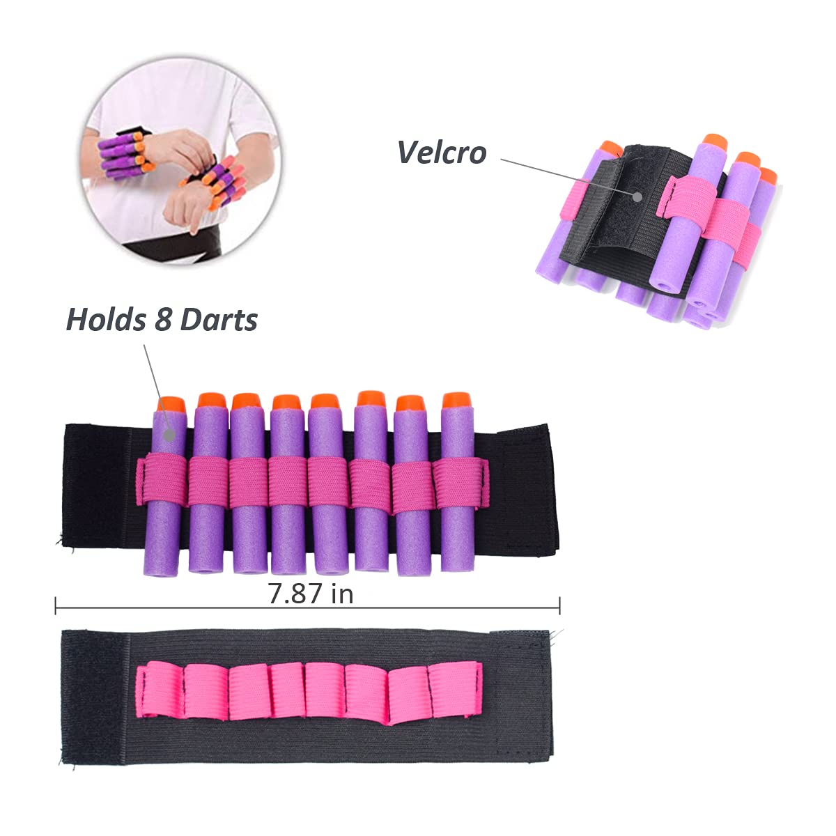 KAREZONINE Kids Tactical Vest Kit for Nerf Guns Tactical Jacket Kit for N-Strike Elite Series with 50 Refill Darts Bullets Reload Clips Wrist Band