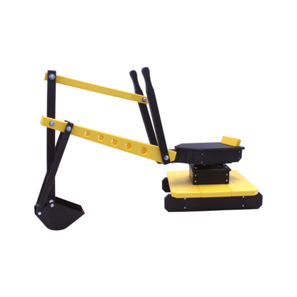AmishToyBox.com Sand Digger Excavator Toy for Kids, Sandbox Toy with Movable Levers and Metal Digging Bucket, Durable Poly Lumber, Amish-Made (Black