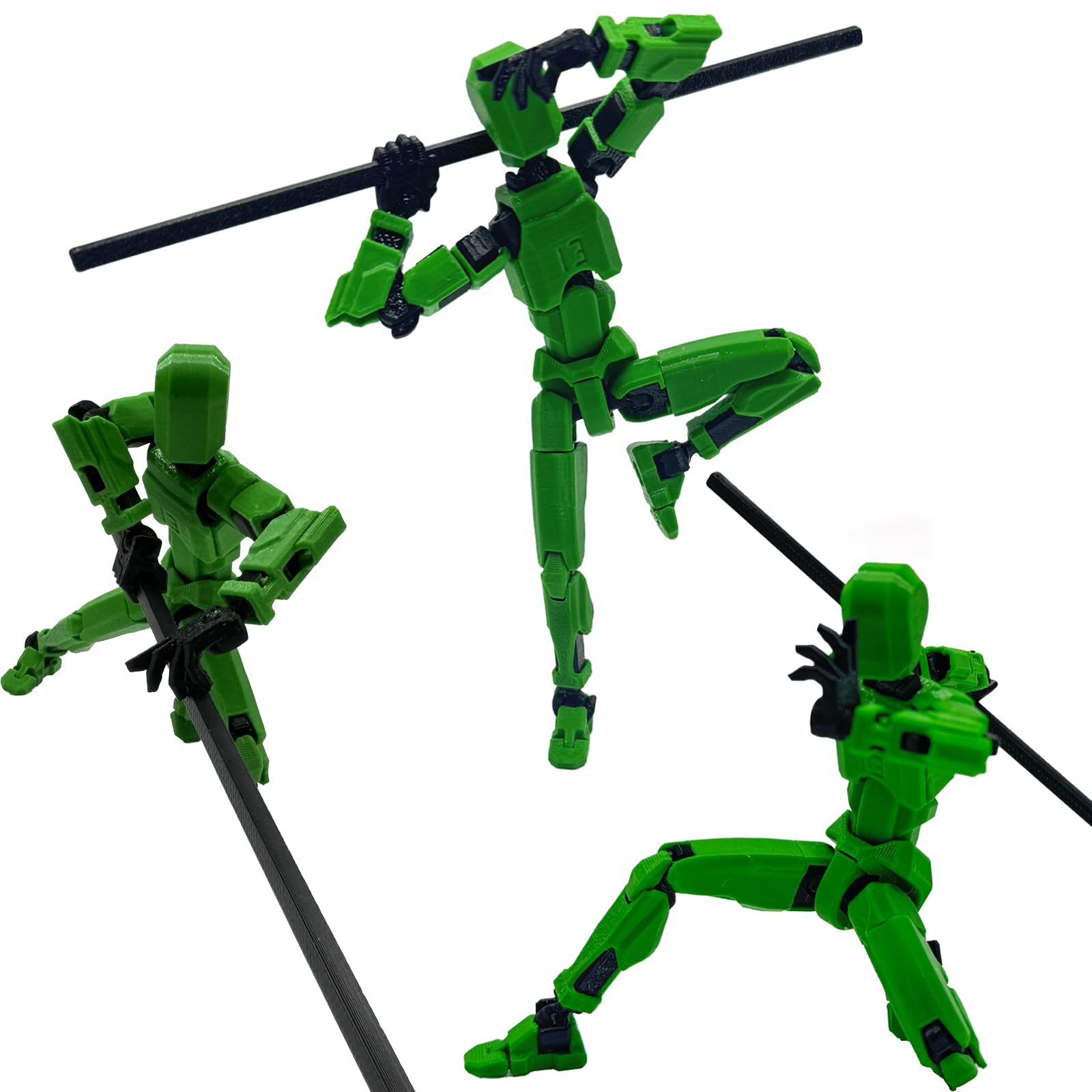 QAONIE 3D Printed 5.54-inch Multi-Jointed Action Figures Dummy13, Full Body Mechanical Movable Toy, Multiple Accessories, Hand Painted Figure, Desk