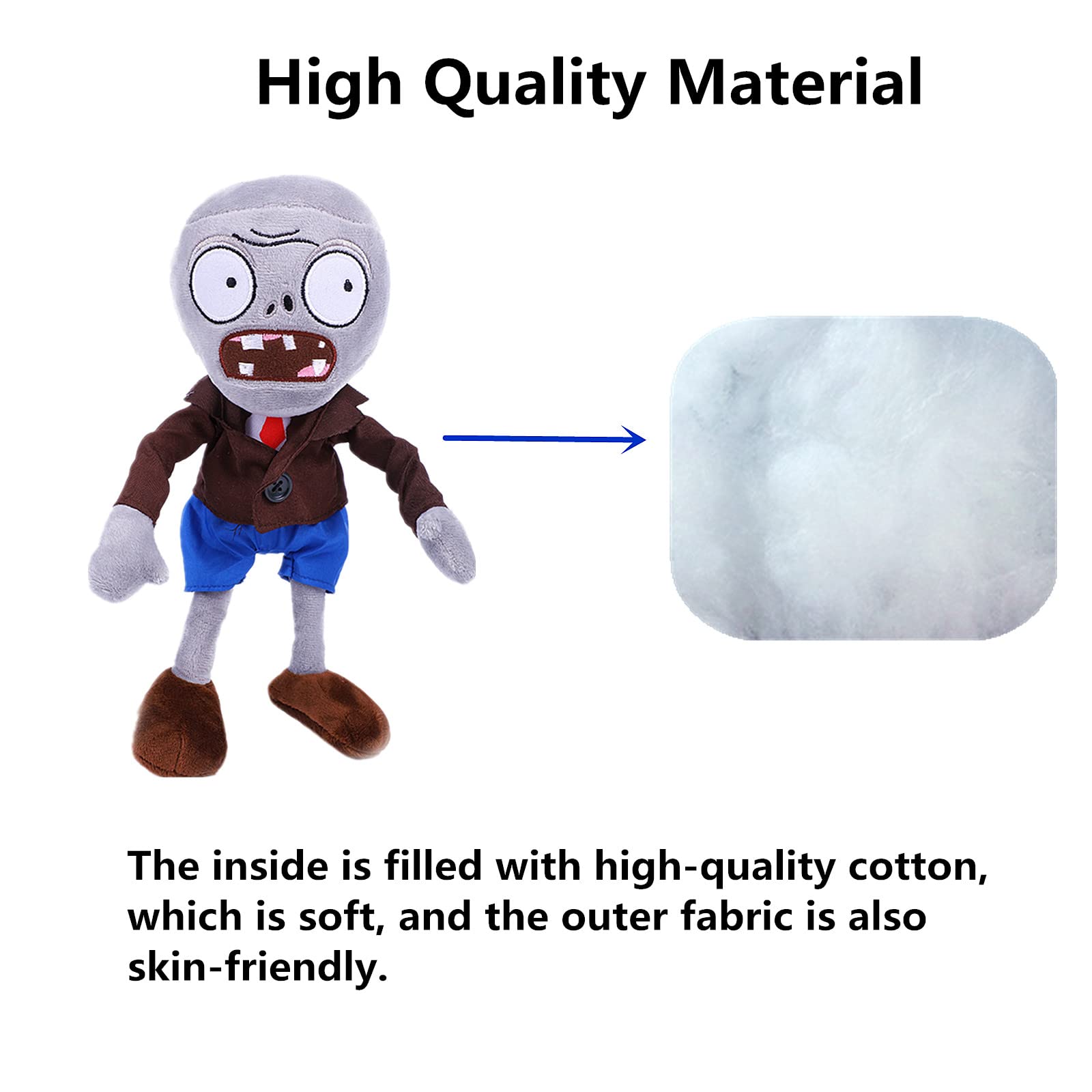 12" 1 PCS PVZ Plant and Zombies Plush Brown Coat Toys PVZ Figures 1 2 Stuffed Soft Doll Normal Gray Zombies New