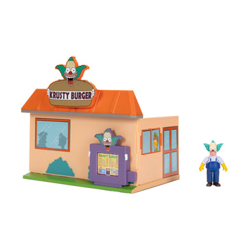 JAKKS Pacific The Simpsons Krusty Burger Diorama Playset, Includes One 2.5-Inch Scale Krusty the Clown Action Figure and Accessories