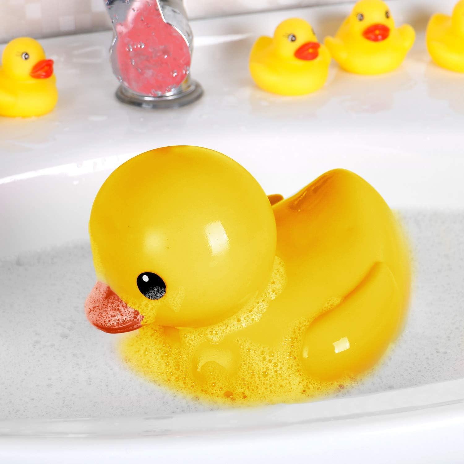 XL Jumbo Large Rubber Duck Bath Toy - No Hole Giant Duck, Waterproof Big Duckie Baby Shower Water Toy Without Hole for Kids Home, Decor, Party Gift