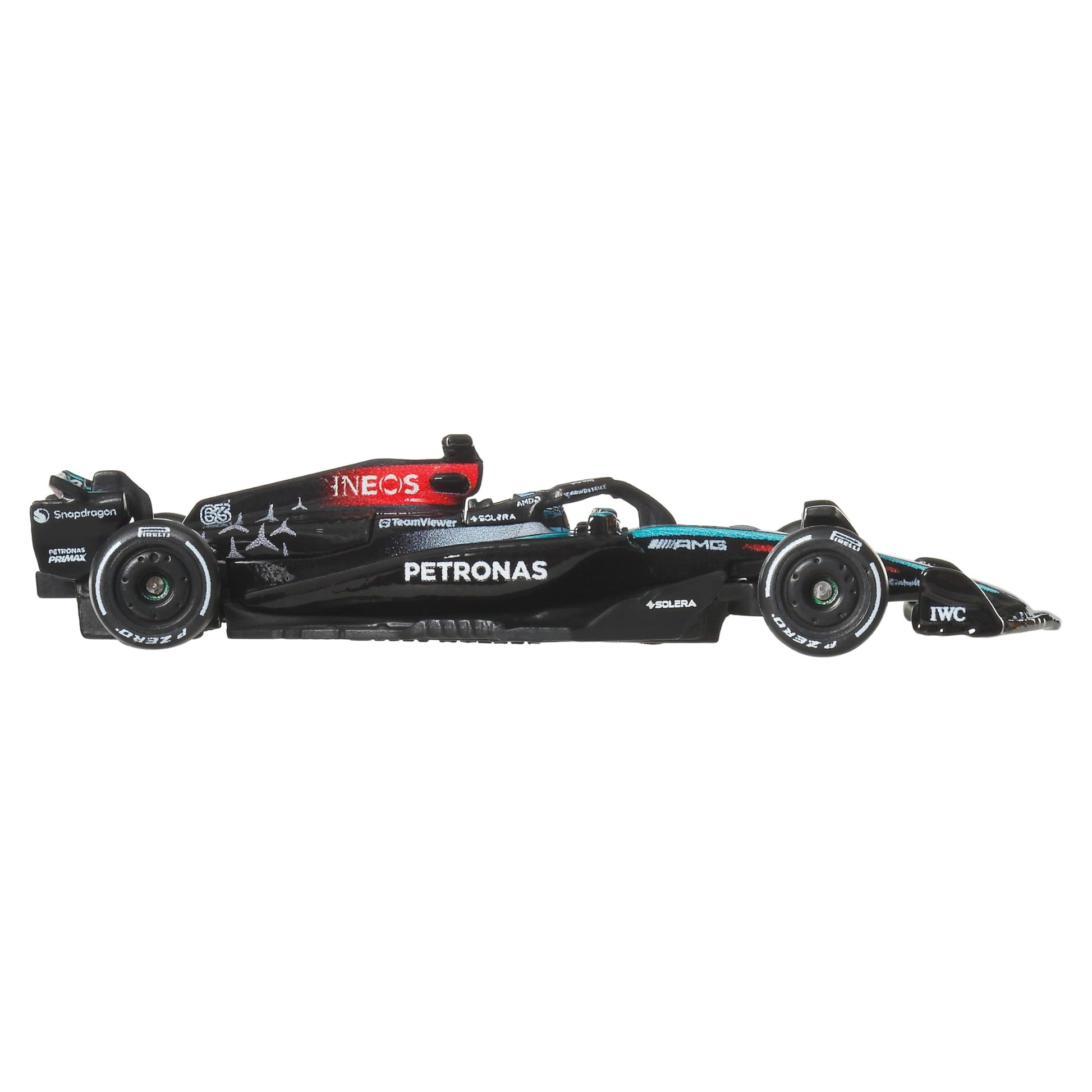 Hot Wheels MERCEDES AMG F1 TEAM 2024 Formula 1 Car Model - George RUSSELL 63 - Die Cast Scale 1:64 - Length 8 cm - JBM18