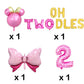 Oh Twodles Balloons Pink Second Birthday Cake Topper 2nd Banner Party Supplies Decorations Photo Prop for Girl Baby Bday