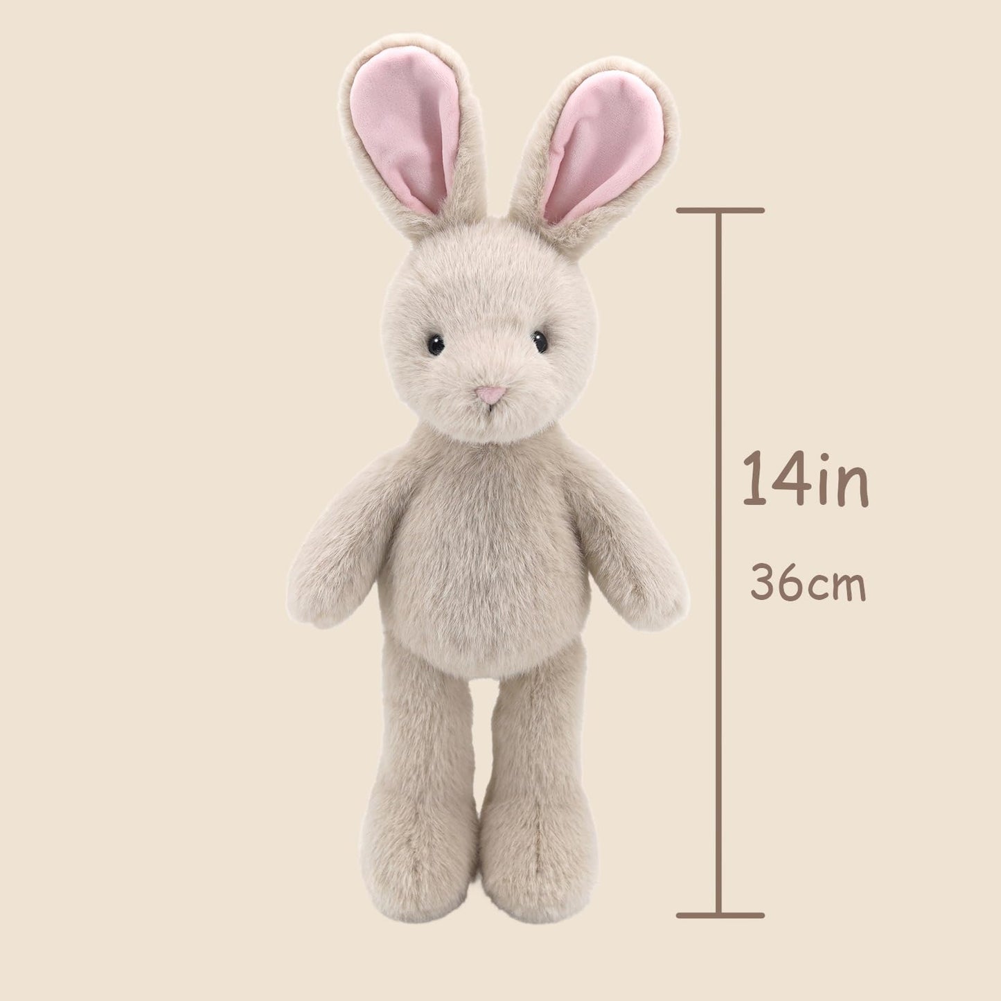 MR ViviCare 14" Adorable Grey Bunny Stuffed Animals for Kids and New Born Babies,Lovely Stuffed Rabbit Plush Toys for Boys and Girls,Great Gifts on