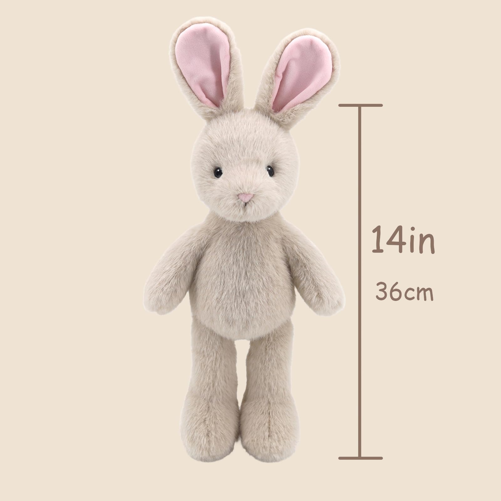 MR ViviCare 14" Adorable Grey Bunny Stuffed Animals for Kids and New Born Babies,Lovely Stuffed Rabbit Plush Toys for Boys and Girls,Great Gifts on