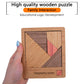 Premium Wooden Jigsaw Puzzle - Disappearing Square Design - Educational Family Game for Adults & Teens Unique Gift Idea (Triangle-Cut Square Puzzle)