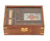 Old Modern Handicrafts Wooden Game Set with Brass Goblet - Endless Family Entertainment: Three-in-One Game Set - A Graceful Addition to Your Home