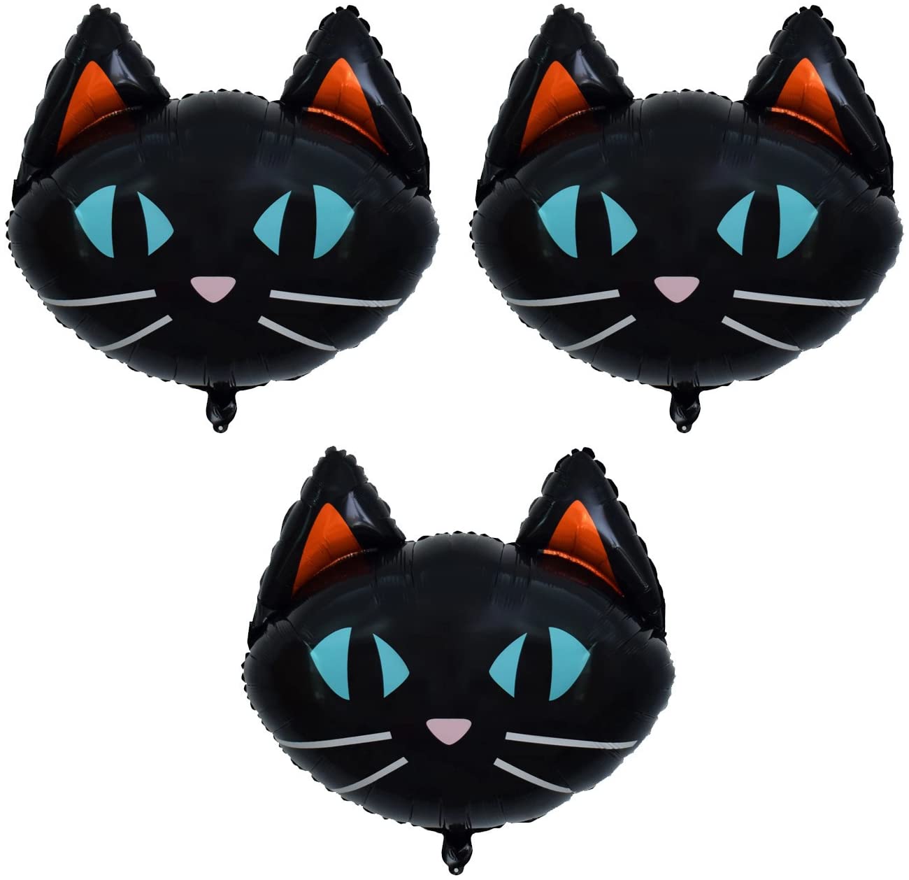 25.6" Black Cat Balloons - Cat Head Foil Balloon Decoration for Halloween Birthday Baby Shower Animal Party Day of Death Decor Supplier 3PCS