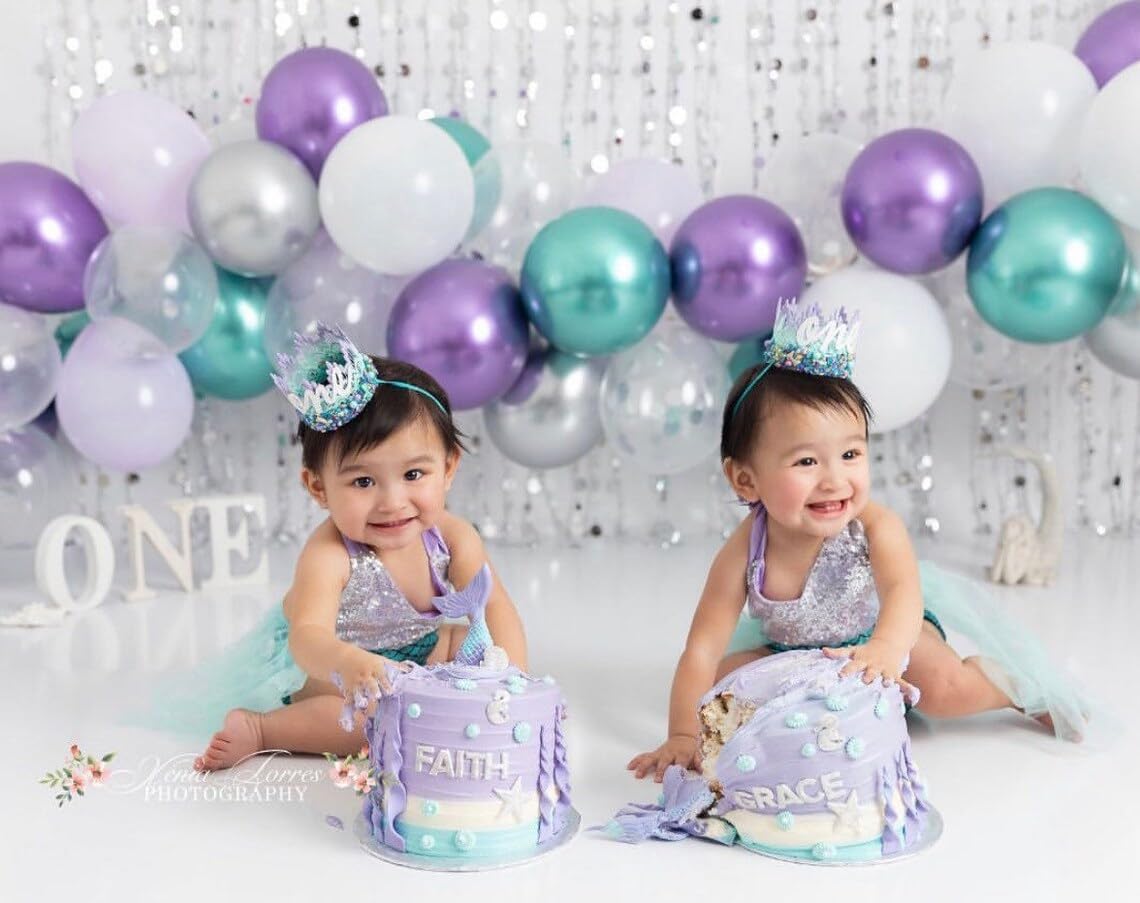 Mermaid First Birthday Crown | Oneder The Sea Girl Party Hat | SPRINKLES Mermaid Tiara | Under The Sea Lace Crown Decoration | LOVECRUSH Handmade in